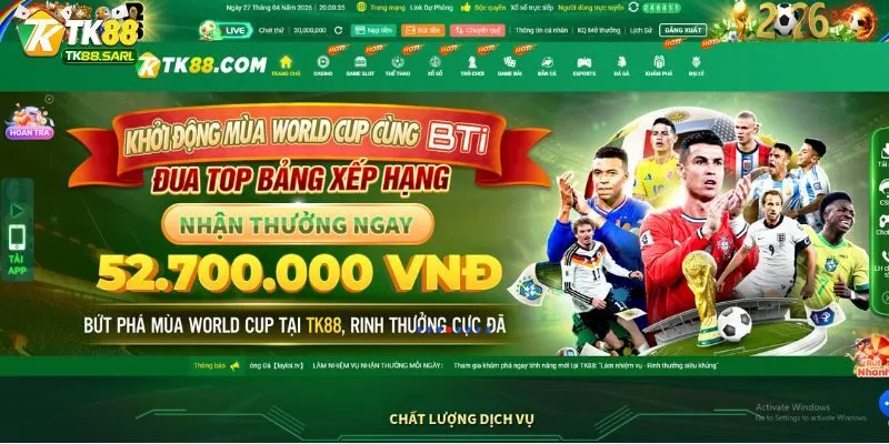 Cá cược bóng đá sôi động cùng TK88