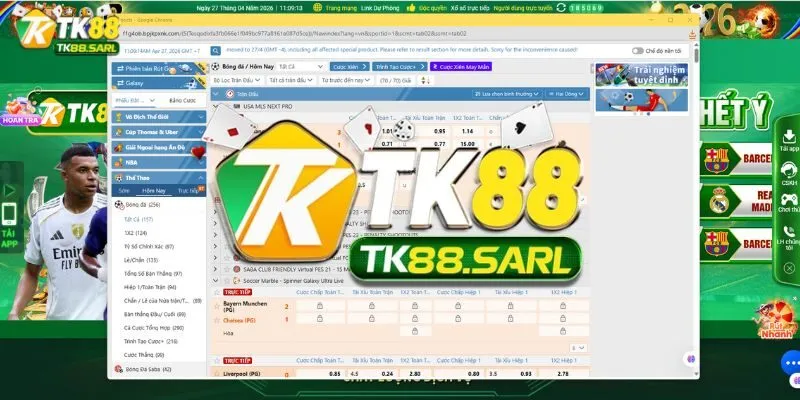 Chơi tại TK88 kèo cược đa dạng
